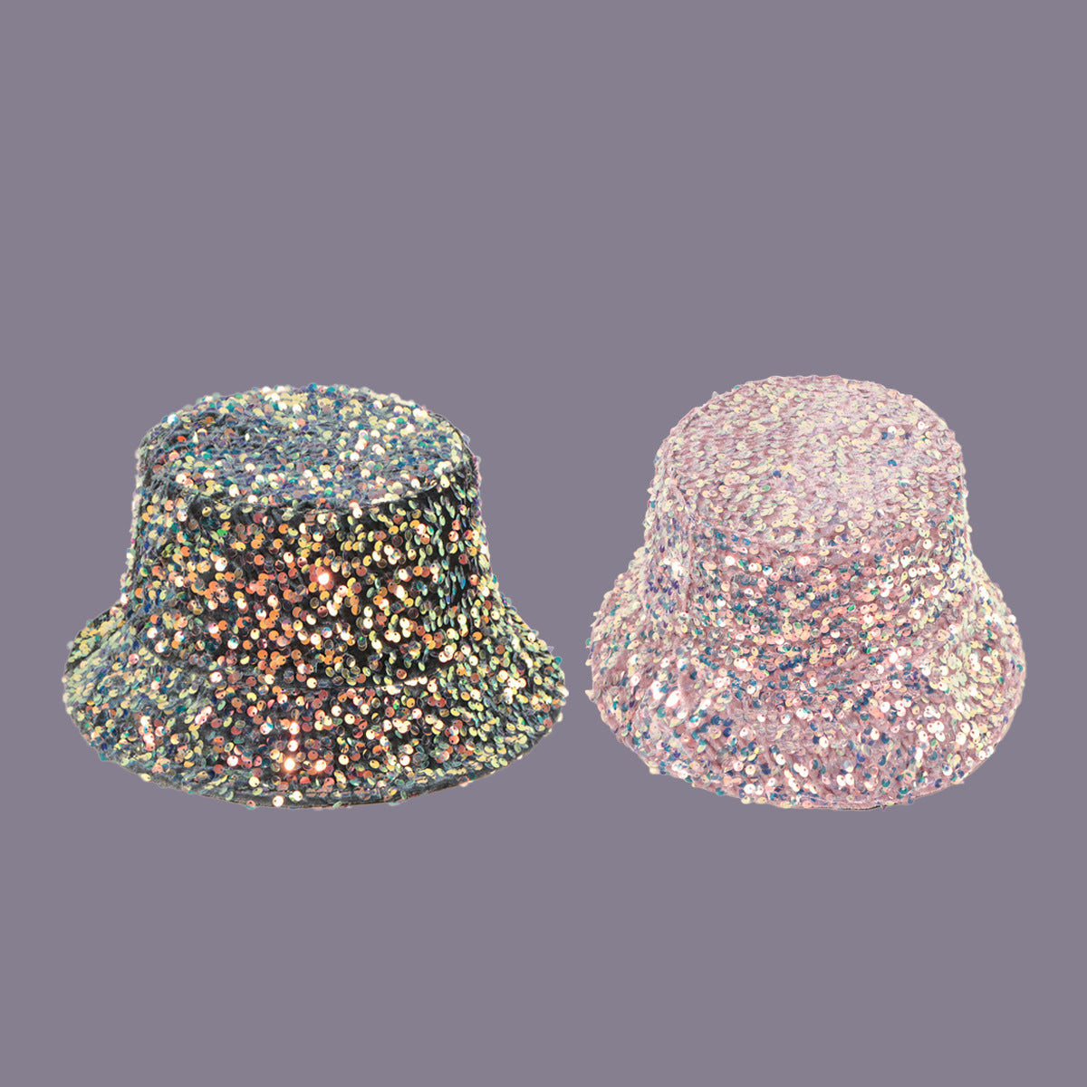 Wholesale Polyester Pink Sequin Bucket Hat